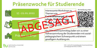 Plakat Präsenzwoche abgesagt